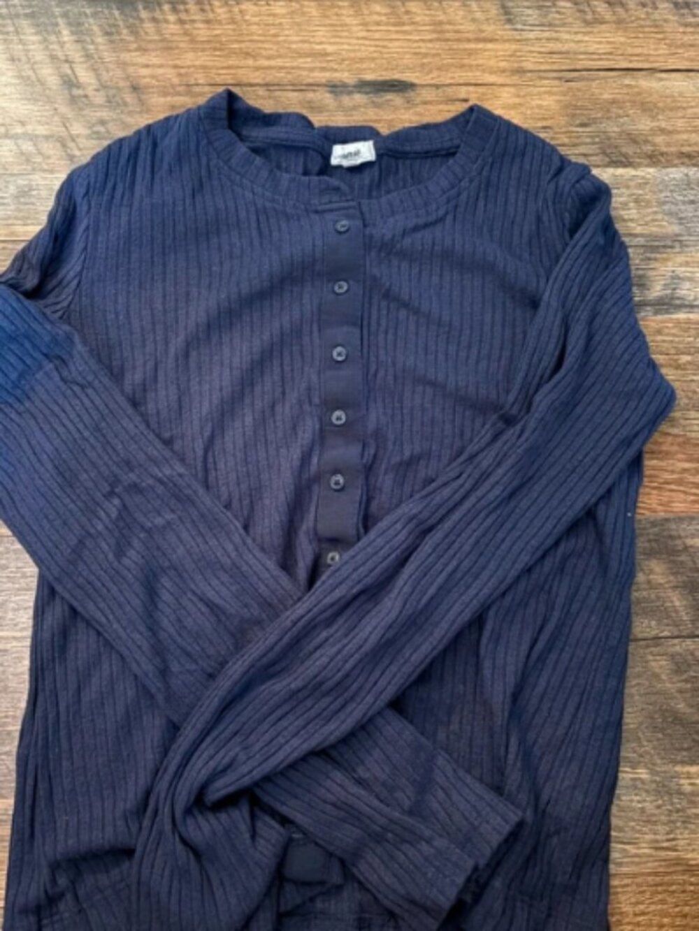 Navy blue button top